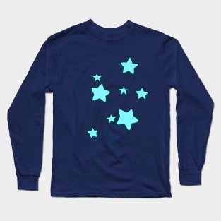 Blue Stars and Sparkles Long Sleeve T-Shirt